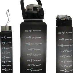 Unbreakable Water Bottle Motivational Time Marker, Leakproof BPA Free 2000 ml Water Bottles-image-37