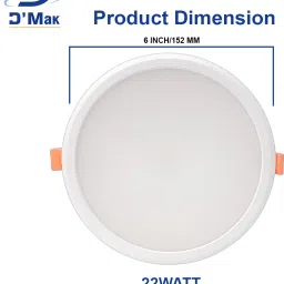 D'Mak 22 Watt Round LED PC Panel Light for POP & False Ceiling Pack of 1 Ceiling Light Ceiling Lamp image 3