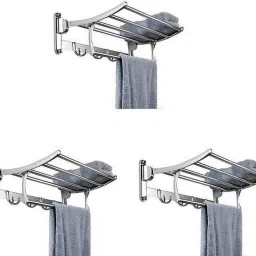 Folding Towel Rack for Bathroom (24 Inch) - Pack of 3 24 inch 4 Bar Towel Rod-83