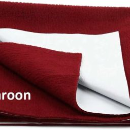 Cotton Baby Bed Protecting Mat (Maroon-Medium Size)-image-2