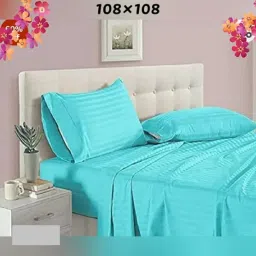 1 TC Cotton Double Solid Flat Bedsheet-image-97