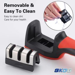 skog 3 Stage Knife Sharpener for Kitchen Sharpener self Knives Shaping Multi use Knife Sharpening Steel image 4