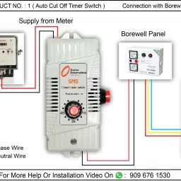 Zeroo Innovation Smart Motor Switch Timer for Borewell And Water Pump upto 2HP Wired Sensor Security System image 2