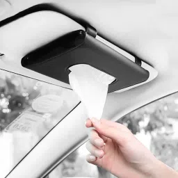 Luxury Car Sun Visor Tissue Box | PU Leather | Clip-On Dispenser Vehicle Tissue Dispenser-image-10
