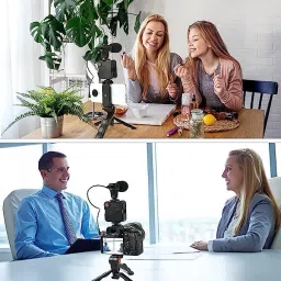 JAMBU Mobile Vlogging Kit with Microphone Tripod Stand, Bluetooth Remote and LED Light Monopod Kit, Tripod Kit image 4