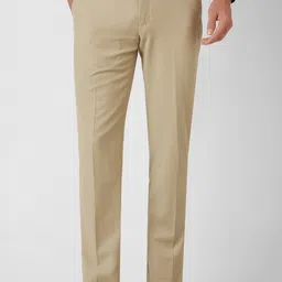 van heusen Men Slim Fit Beige Polyester Trousers-picture-10