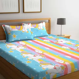 Arrabi Set of 2 Multi Graphic Double Bedsheets with Pillow Covers image 4