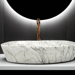 Big Size Premium Designer Ceramic Wash Basin(M05) with Waste Pipe & Coupling (24*15*5)(M05) Matt Table Top Basin-image-54