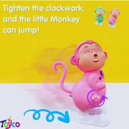 toyco Wind Up Key Operated Jumping Monkey Toys Set with 360 degree Rotating Head image 5