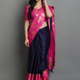 Geometric Print Jamdani Cotton Blend Saree-picture-23