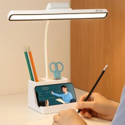 USB Rechargeable 3 Mode Touch Dimmable, Flexible Gooseneck, Pen & Mobile Holder Study Lamp-image-65