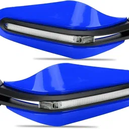 Blue Bike Handguard Brake Clutch Lever Guard / Wind Deflector With DRL LED Light Handlebar Hand Guard-image-51