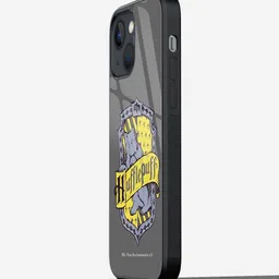 macmerise Grey & Purple Crest Hufflepuff iPhone 13 Back Case-picture-30