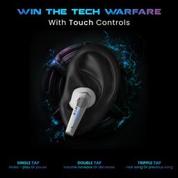 HAMMER White Arcade  True Wireless Gaming Earbuds with 50ms Low Latency image 4