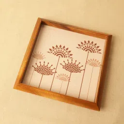 bambaise Square Tray Teak Flower Tray Serving Set image 4