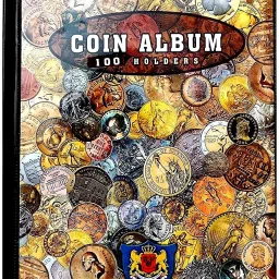 World Class Top Quality Coin Holder Album 100 Pockets Coin Bank-image-35