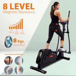 agaro Alpha Magnetic Cross-trainer, 8 Magnetic Resistance Levels, LCD Monitor Cross Trainer image 3