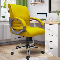 MAXSON Mid back Work from home/Office/study/desk(WFH) chair (2 Yrs parts wrty) Leather Office Adjustable Arm Chair-image-97