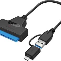 RuhZa SATA III to Cable USB3.0 USB C External Hard Drive Converter SATA 22Pin 2 in 1 USB Cable-9