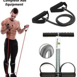 Fitness Combo Tummy Trimmer With Single Toning Tube Ab Exerciser Fitness Accessory Kit Kit-26
