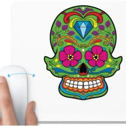 UDNAG White Mousepad 'Illustration | Red Flower Sugar Skull' for Computer / PC / Laptop [230 x 200 x 5mm] Mousepad-image-53
