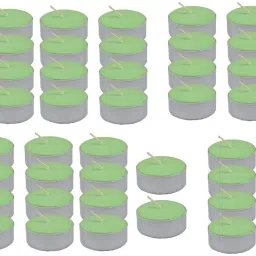 50 Pcs Quality Green Smokeless Color Tea Light Candle for Party,Home Candle-9