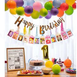 Bunting Happy Birthday, Multi Photo Banner, No.1, 30 Multi Balloon & Arch-image-44