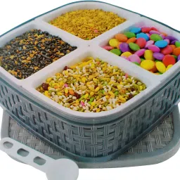 nist 4 partition box container for dry fruit or kitchen use Container Serving Set image 2