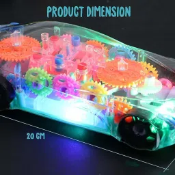 fronted Concept Musical 3D car Toy with 360 Rotation Gear Transparent Light&Sound Effect image 3