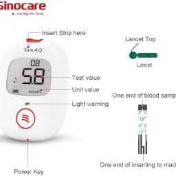 sinocare VOICE GLUCOMETER WITH 25 STRIPS Glucometer image 3