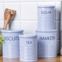 market 99 Light Blue Galvanised Iron Tea & Sugar Jar (Each 900 Ml),Biscuits & Namkeen Jar (Each 1700 Ml)-picture-22