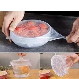 hm evotek Microwave Safe Silicone Stretch Lids reusable Flexible Covers for Bowls,Cans K4 2.6 inch, 3.8 inch, 4.5 inch, 5.7 inch, 6.5 inch, 8.3 inch Lid Set, Pack of 6-picture-12