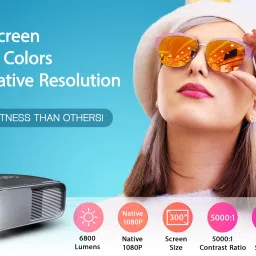XElectron CL760 Full HD 1080P Resolution (4K Support) 250 inch Display Bluetooth 6800 lm LED Corded Portable Projector image 5