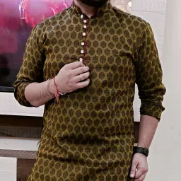 Men Self Design Jacquard Straight Kurta-image-22
