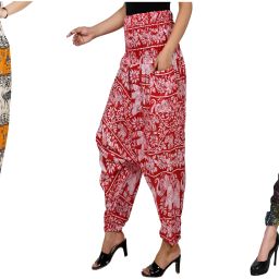 Printed Rayon Women Harem Pants-image-91