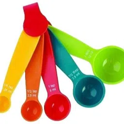 Plastic Storage Bowl MANVIKRAM Measuring Spoons Set for Baking and Cooking, 5-Piece Kitchen Tools-0
