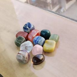 ababilcrystal 12 CHAKRA TUMBLE SET Polished Angular Crystal Stone image 3