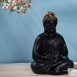 Vikarafty Black Dhyan Buddha Idol Showpiece-image-70