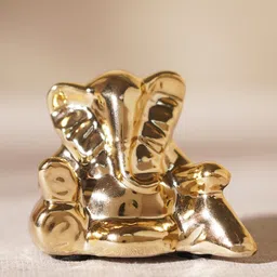 Pure Home and Living Beige Textured Ganesha Idol Showpiece-53