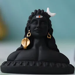 TECHEL Black & Gold Toned Adiyogi Lord Shiva Idol Showpiece-image-73