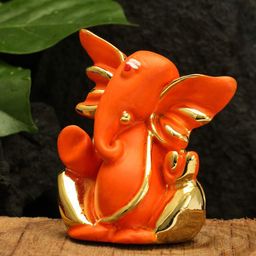 CraftVatika Lord Ganesh Idol Ceramic Showpiece-image-7