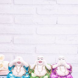 Archies Multicoloured Laughing Buddha Showpiece-image-97