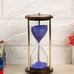 EXIM DECOR Gold Toned & Purple Sand Timer Showpiece-image-78