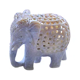 Avinash Handicrafts White & Beige Animal Stoned Showpiece-image-57