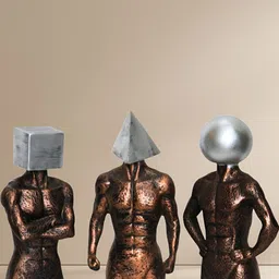 BECKON VENTURE Copper-Toned & Silver toned 3 Pieces Figurine Showpiece-image-55