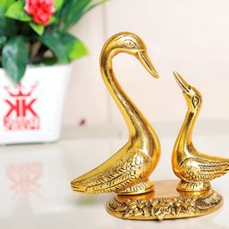 Kridaykraft Gold-Toned A Pair of Swan Figurine Metal Showpiece-image-22