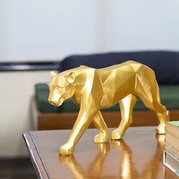 MARKET99 Gold-Toned Decorative Leopard Showpiece-image-38