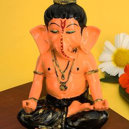 GW CREATIONS Peach-Coloured Figurine Showpiece-image-5