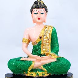 GW CREATIONS Cream-Coloured & Green Buddha Figurine Showpiece-image-66