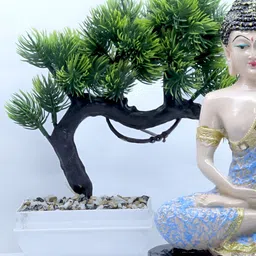 GW CREATIONS Cream-Coloured and Blue Buddha Idol Showpiece-image-40